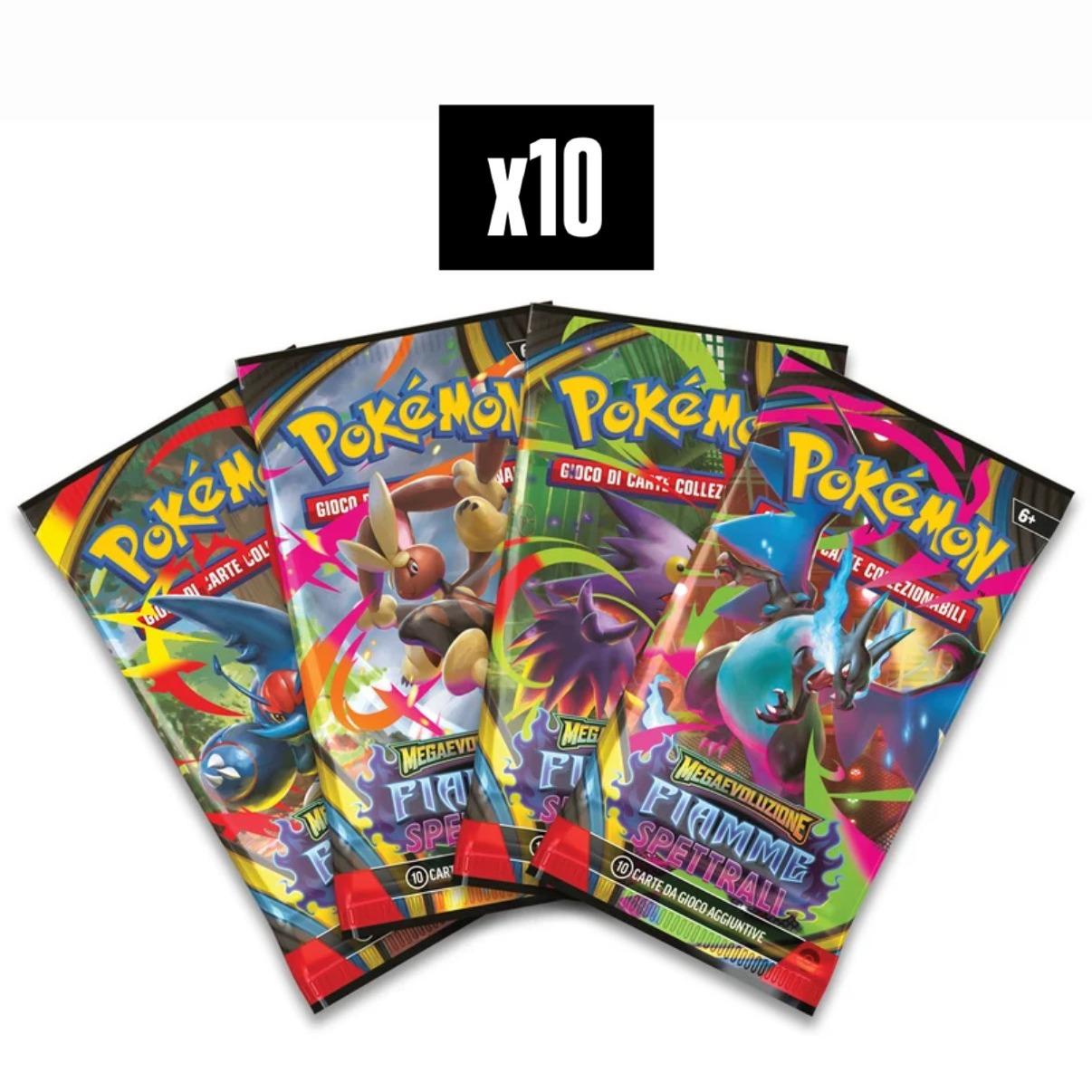 Pokémon x10 Bustine Fiamme Spettrali ITA - GIOCO DI CARTE COLLEZIONABILI SIGILLATE CON ARTWORK CASUALE IN ITAL