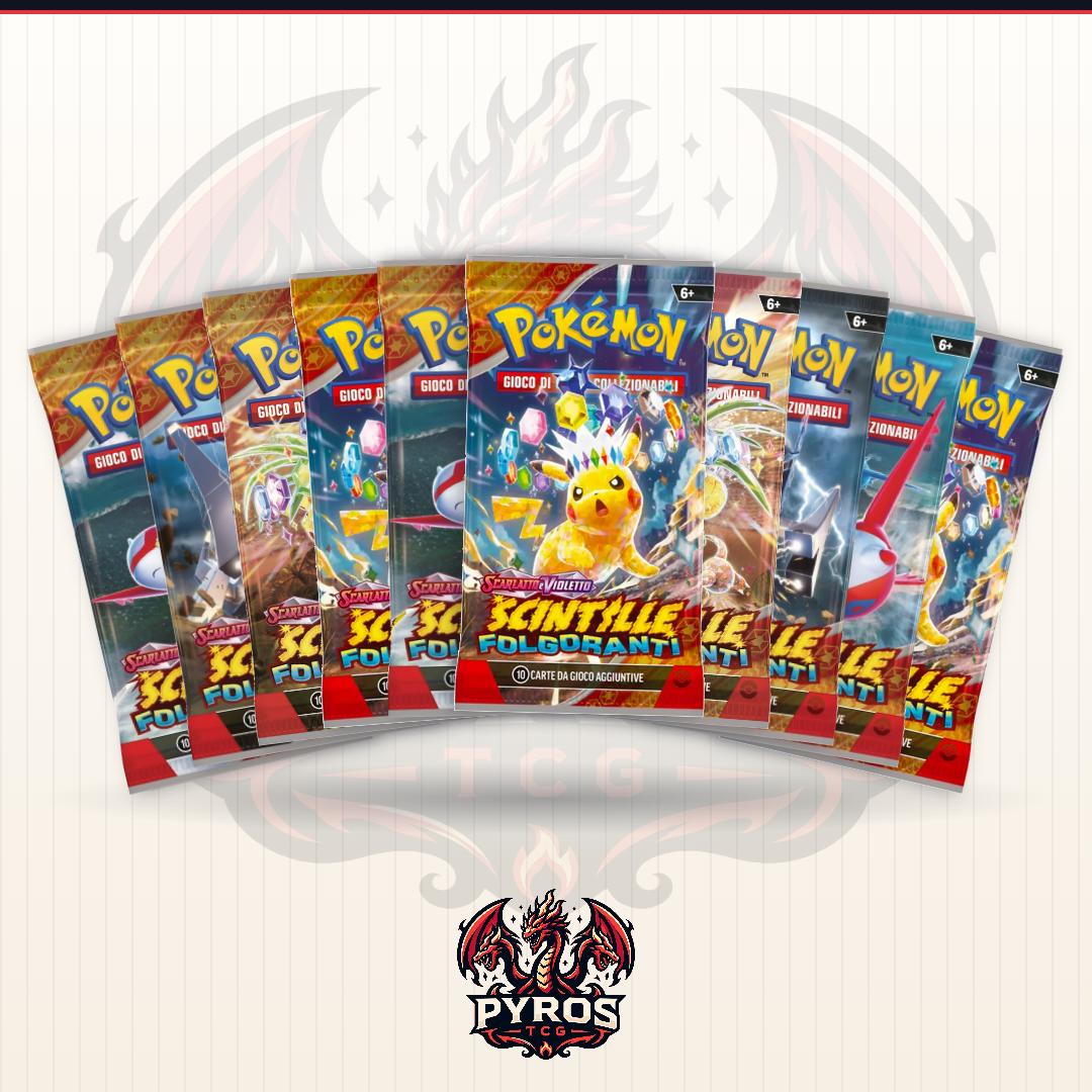 Pokémon x10 Bustina Scintille Folgoranti ITA - GIOCO DI CARTE COLLEZIONABILI SIGILLATE CON ARTWORK CASUALE IN 